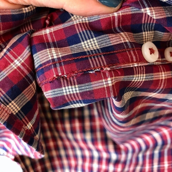 J.Crew | Red Plaid Button Down Shirt XS - Picture 4 of 5
